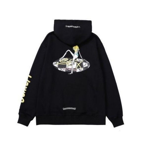 

chrome hoodie hearts ch sweatshirt coatdesigner mens spring long sleeve loose hooded men woman hip hop chromees815, Black