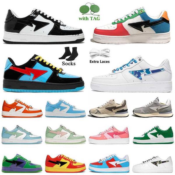 

designer bapesta casual shoes bapestas sk8 jjjjound platform sneakers for men women sta abc camo pink patent leather black white grey blue g