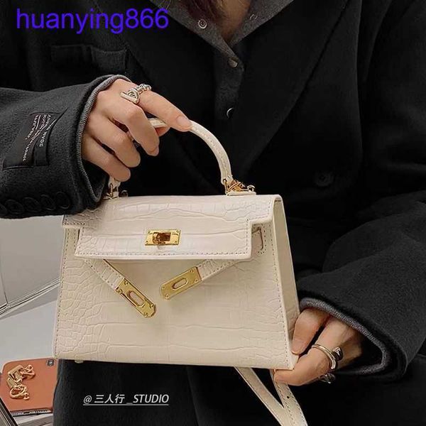 

herms's kely forbags women advanced sense small group carry-on 2023 new fashion white light luxury temperament alligator cross female s