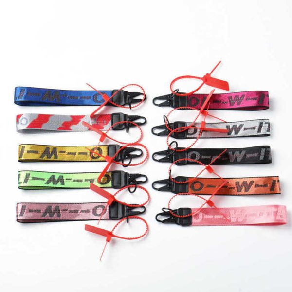 

classic offs luxury key rings brand keychains clear rubber jelly letter print keys ring fashion men women canvas keychain camera pendant bel, Slivery;golden