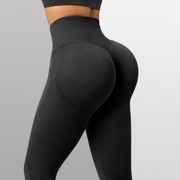 

women's leggings ruuhee seamless leggings solid scrunch butt lifting booty high waisted sportwear gym tights push up women leggings for, Black
