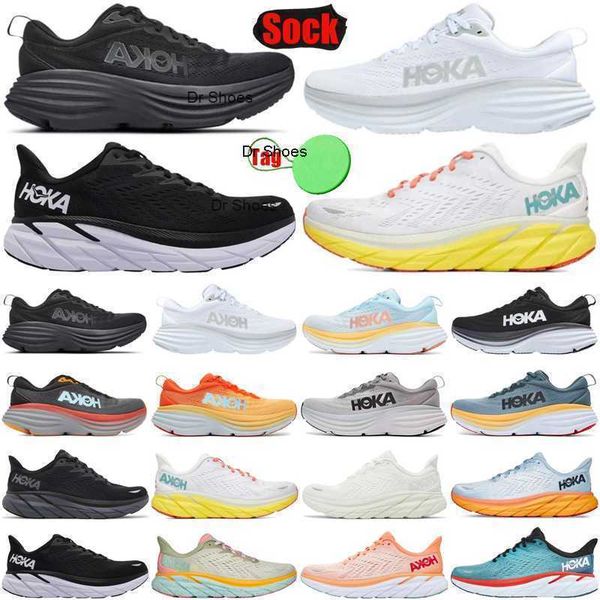 

hoka hokas one bondi clifton 8 shoes running for mens womens shoe black trainers sneakers