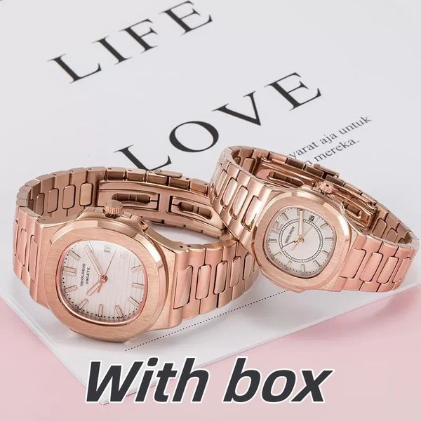

2023 watch men's automatic watch women's dress all stainless steel sapphire waterproof glow watch u1 couple watch montre de luxe, Slivery;brown
