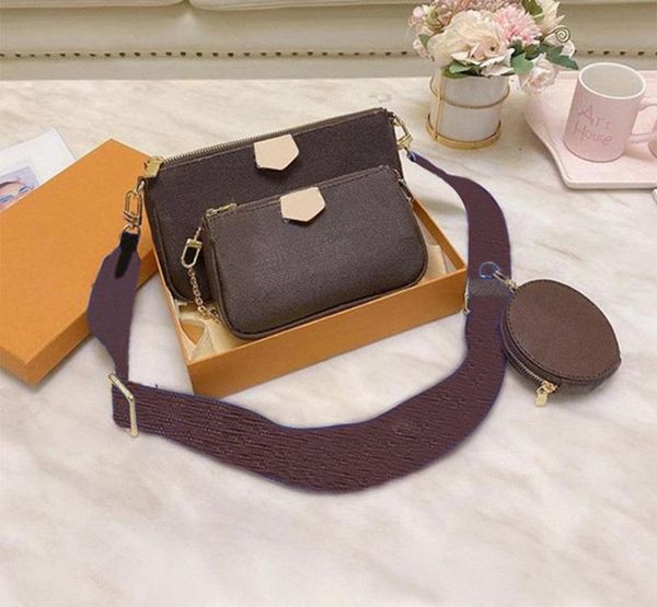 

designer bags multi-color crossbody bag women shoulder bags multi pochette accessoires genuine leather wallet purses flower mini 3pcs 3 piec