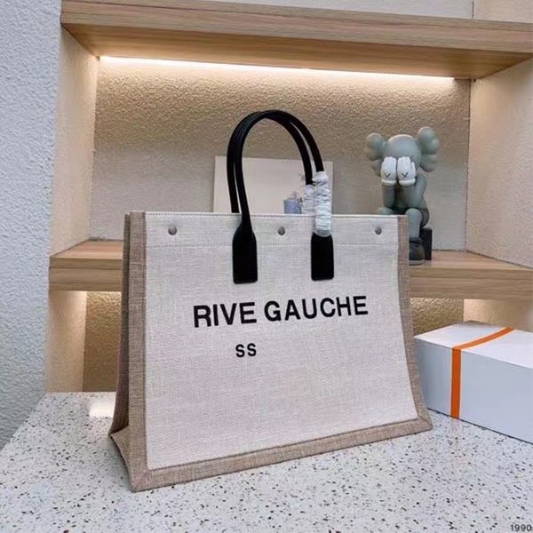 

fashion trend women totes handbag rive gauche tote shopping bag handbags high-capacity linen large beach bags designer travel crossbody shou