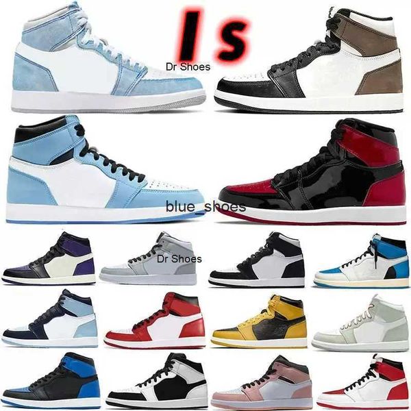 

new jumpman 1 1s high basketball shoes pine green black court purple royal bred nc obsidian unc game sneakers trainers 36-47