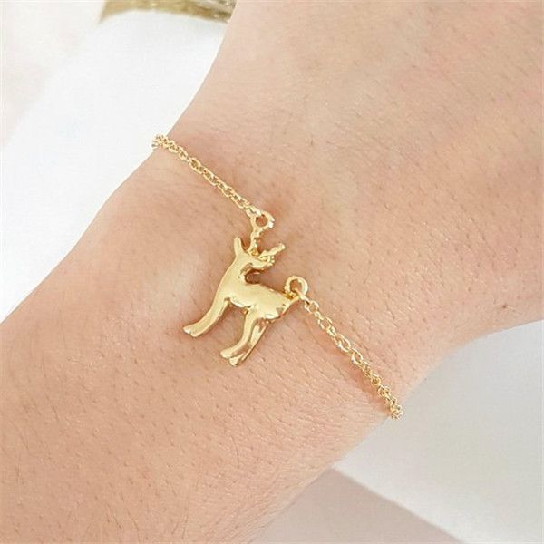 

30pcs cute christmas bambi deer bracelet animal moose fawn alpaca reindeer antler bracelet snape and lily patronus bracelets, Golden;silver