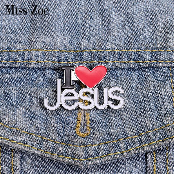 

i love jesus enamel pins custom phrase with heart brooches shirt collar lapel badges simple jewelry gift for kids friends, Gray