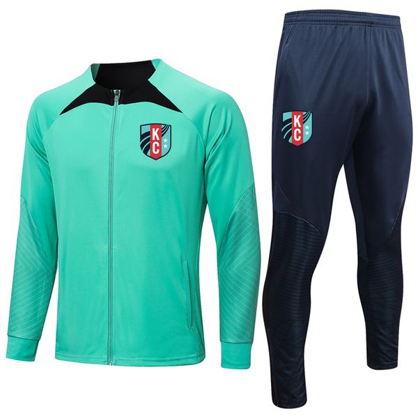 

2023 kansas city current soccer mens tracksuits sportswear sets sports casual sweatershirts sweatpants jackets pants football training suits, Gray