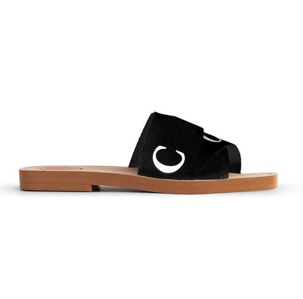 

2023 women woody mules flat sandals slides designer rubber canvas slippers white black sail womens fashion outdoor