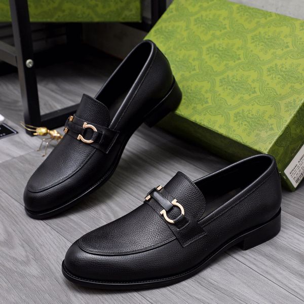 

2023 mens dress shoes designer brogue business driving shoes male brand classic genuine leather walking flats size 38-44, Black