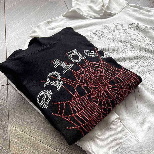 

designer men's hoodies sweatshirts white young thug spider hoodie men women d web foam print spder music album loose hooded luxury, Black