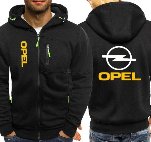 

men039s hoodies sweatshirts 2021 spring autumn opel printing tracksuit pocket hooded sweatshirt long sleeve zip slim coat mal3520454, Black