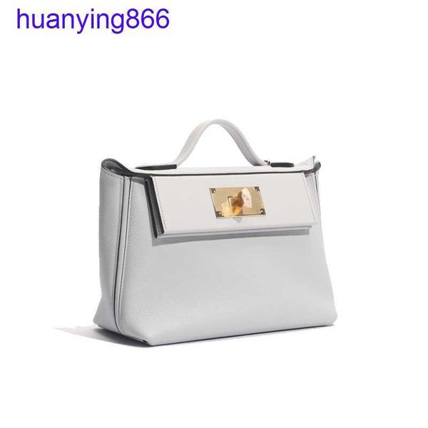 

original edition h luxurys handbags herms's 2424 women's bag honeywax thread full hand sewing evercolor spell swift cowhide mini24