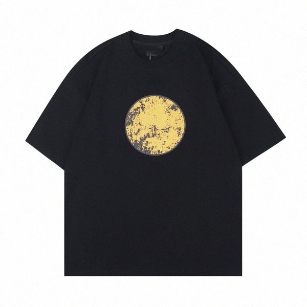 

designer t shirts mens shirt drew smile face laminated print short sleeve high street loose oversize t-shirt 100% pure cotton for men and w, White;black