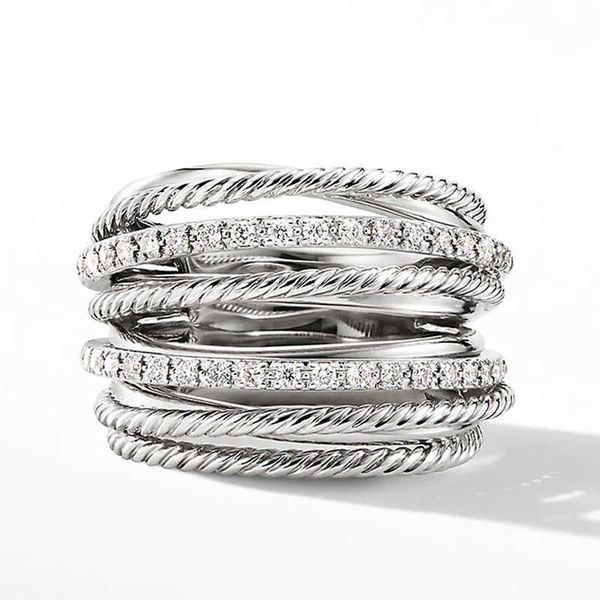 

band rings huitan silver color multiple row rings shiny cz metallic ol style office lady versatile finger rings for women fashion jewelry g2