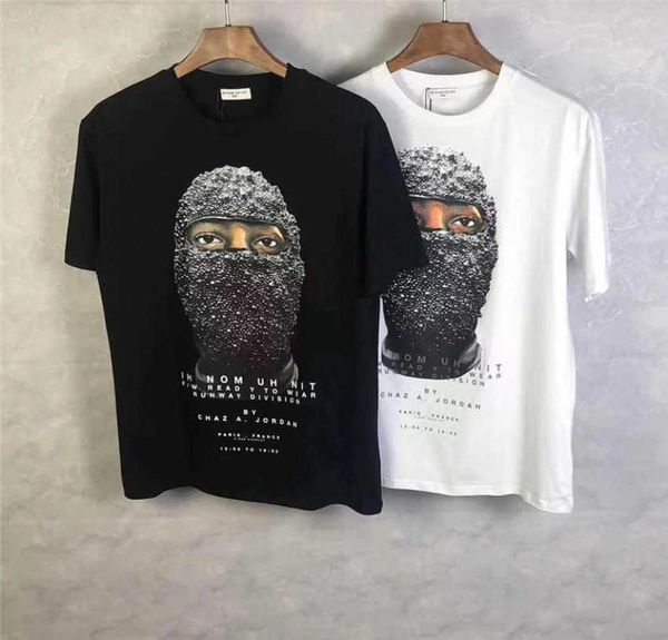 

ih nom uh nit relaxed tshirt men women summer style pearl mask printing tee x07123169288, White;black