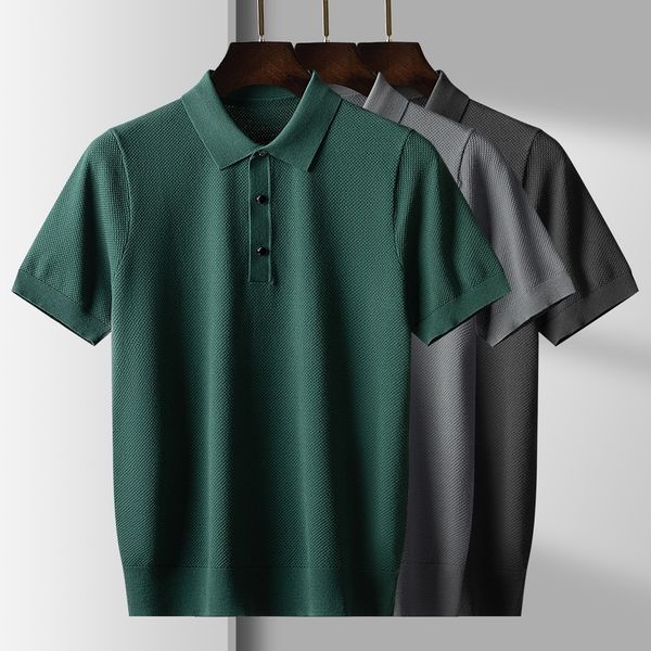 

men's polos autumn men's business casual short sleeve polo t-shirt 230317, White;black