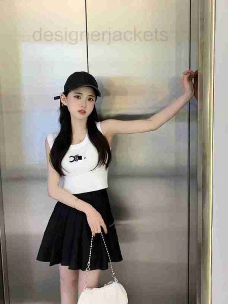 

women's tanks & camis designer new round neck pit stripe short tank n1du, White