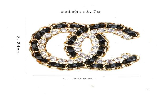 

12style brand designer double letter gold silver brooch famous women pearl rhinestone crystal brooch suit laple pin f7579298, Gray