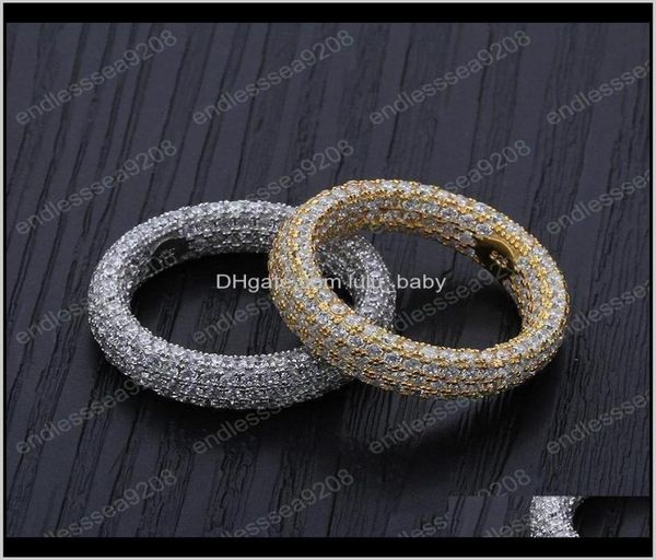 

european and american hip hop personality mens 925 sterling micro insert zircon 18k gold yjsu band rings xl5he9762727, Silver