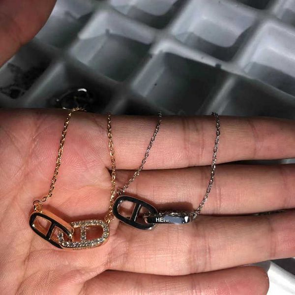 

pendant s strands strings h family ring pig nose double day necklace niche design simple and exquisite clavicle chain live broadcast, Silver