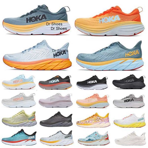 

hoka one bondi 8 running shoes clifton 8 black white training sneakers designer women men summer orange amber yellow goblin blue people