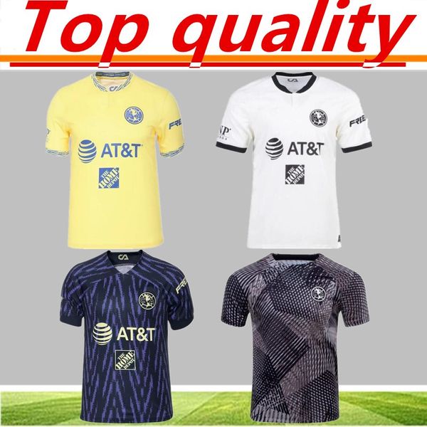 

liga mx club america soccer jerseys 22 23 r.martinez fidalgo football shirt 2022 2023 d.valdes g.ochoa giovani home away 3rd jersey maillots, Black;yellow