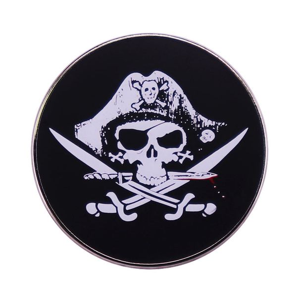 

ghost sailor skull chest needle sword cross skull death flag badge cute anime movies games hard enamel pins collect metal cartoon brooch, Blue