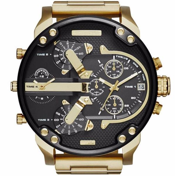 

relogio masculino mens watch sports wristwatches big face stainless steel quartz analog business army military watches gifts clock336c, Slivery;brown