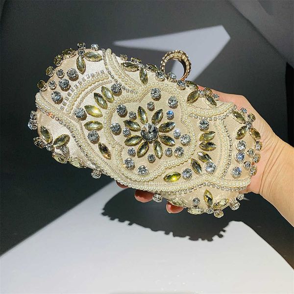 

chaozhou hengmei handbag factory handheld dinner bag handmade beaded embroidery shiny women's evening 230317