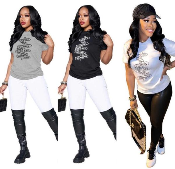 

retail plus size sxxxl 2022 casual womens short sleeve tshirt summer designer letter print crew neck clothing7170551, White
