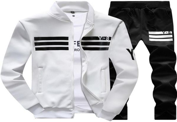 

men039s sporting suit casual tracksuit men spring autumn sportswear 2pc sweatshirt pants clothing sets plus size 6xl 7xl 8xl 2319549, Gray