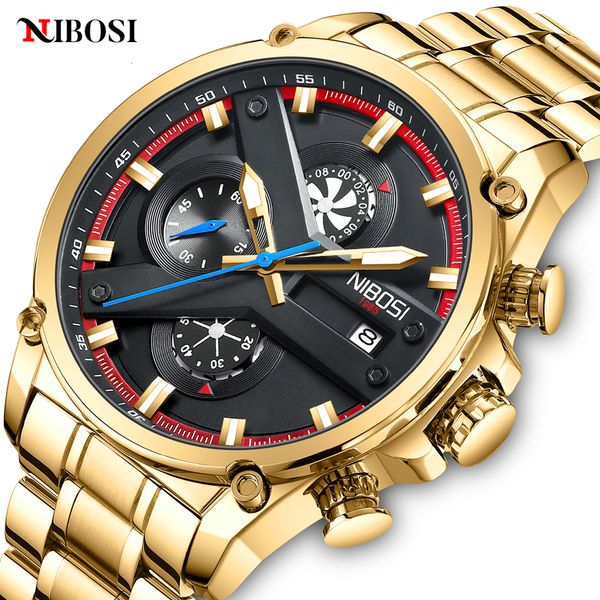 

wristwatches nibosi men's watches brand luxury sport quartz watch for men waterproof auto date christmas gift men watch relogio masculi, Slivery;brown