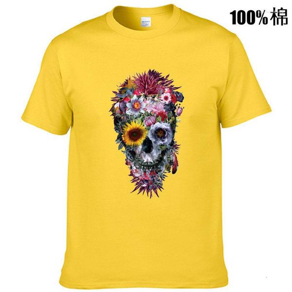 

100% cotton short sleeve skull print men t shirt casual loose streetwear men tshirt, White;black