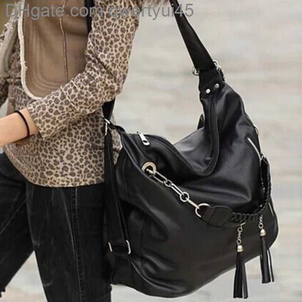 

qwertyui45 totes casual women solid shoulder handbag 2022 new tassel chain shoulder bag large capacity tote bags 031723h