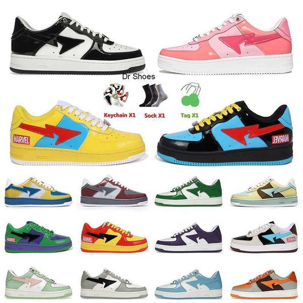 

2023 2022 bapesta baped men casual shoes designer bapesta sk8 sta platform sneakers dunks vintage patent leather black plate-forme trainers