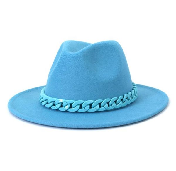 

whole new fedora hat fluorescent green acrylic color chain accessories stage performance jazz hat hat9334890, Blue;gray