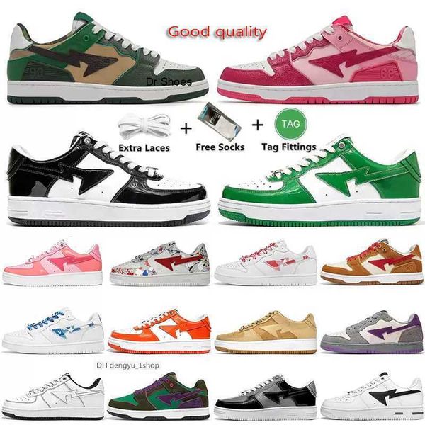 

bapestar casual shoes bapestas baped sta sk8 low men women black white pastel green blue suede pink mens womens trainers outdoor sports nks