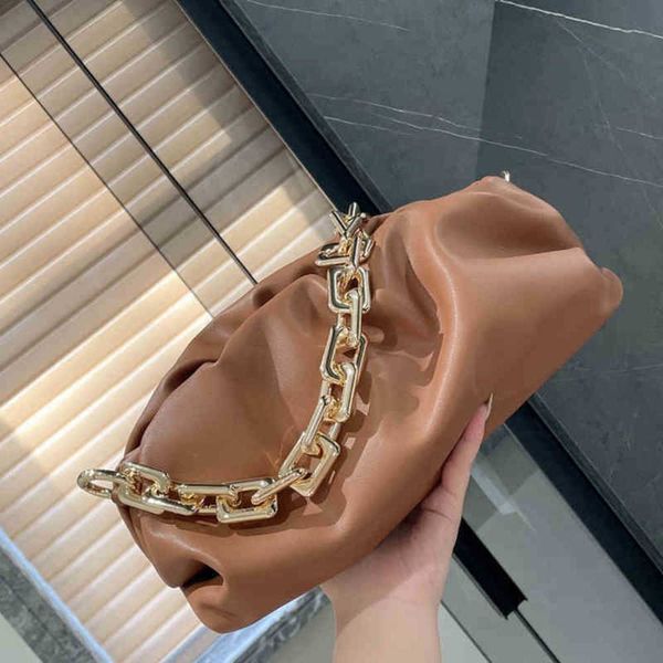 

shoulder cloud bags women big chain handbag leather designer brand gentle temperament female purses 2201314