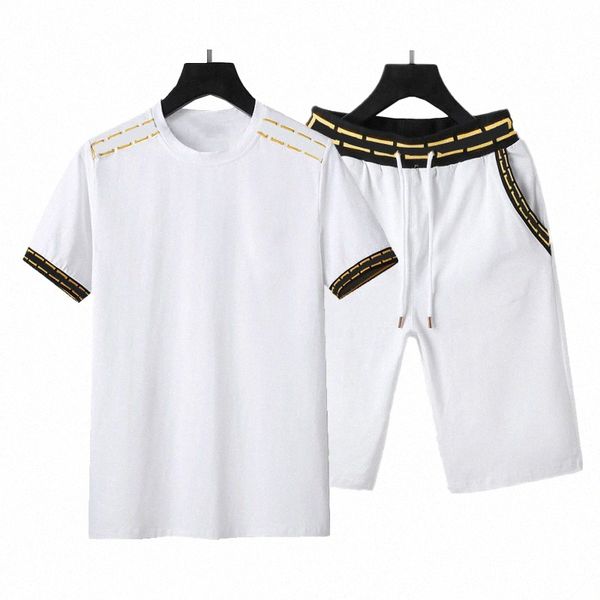 

designer tracksuit mans short suits medusa embroidery v-letter tide brand logo pure cotton short sleeve t-shirt men's clothing r3kn#, White;black
