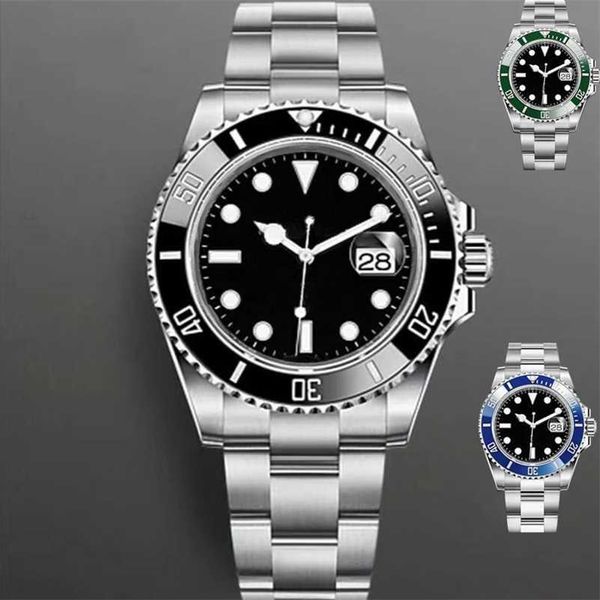 

luxury rolax mens watch automatic mechanical watches 40mm all stainless steel business wristwatch strap adjustable montre de luxe self-wind, Slivery;black