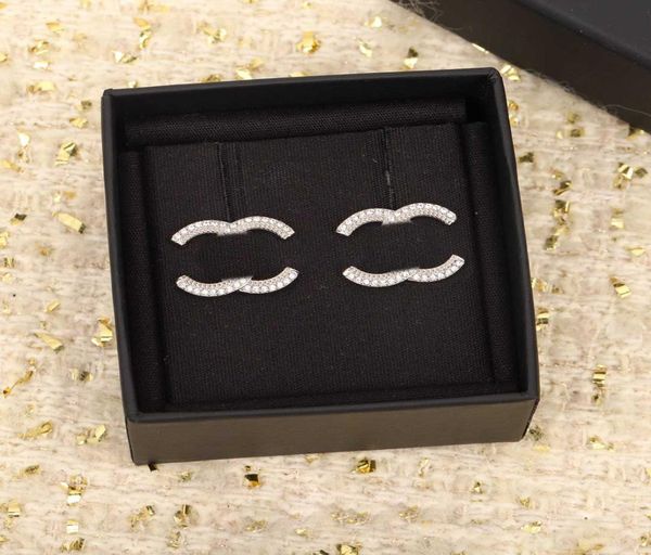 

2022 luxury quality charm stud earring with diamond in platinum plated have box box stamp ps44567005624, Golden