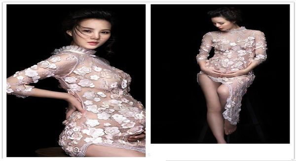 

maternity lace dress pography props pregnancy dresses for shooting9120930, White