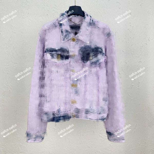 

men's designer jacket short vintage jacquard tassel denim jacket jacket water washable luxury old flower letter pattern, Black;brown