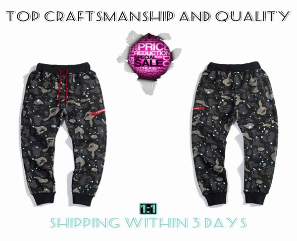 

craftsmanship mens pants designers pant men and women shark trousers apes sweatpants sports joggers cargo tech luminous camouf5739678, Black