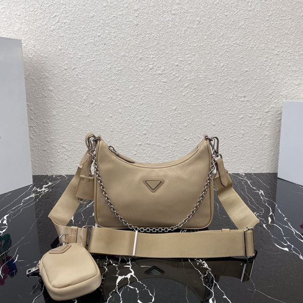 

designer three-piece set nylon fabric shoulder bag hobo handbags underarm pouch fashion women chains crossbody bags messenger bag totes hand
