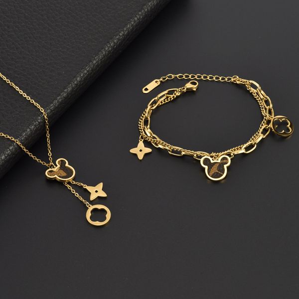 

beautiful clover pendant necklace bracelet for gift, Silver