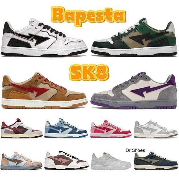 

2023 court sk8 sta low running shoes mens sneaker triple white silver light grey cream beige wheat red abc black camo pink brown ivory men