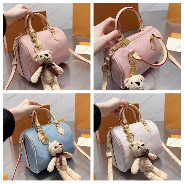 

designer speedy 20 pillow bag boston bags handbags totes flowers women genuine leather monograms embossing shoulder crossbody wallet lady dh